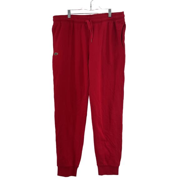 Men's Lacoste Sport Red Cotton Jogger Sweatpants Pants 2XL NWT - Picture 1 of 5